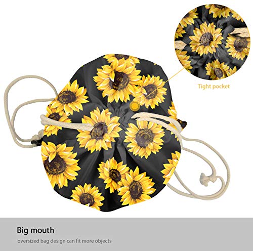 Mumeson Floral Leaves Drawstring Bag Printed Satchel Bag Zipper Closure Backpack Shoulder Bag with Polyester - color: Floral Horse
