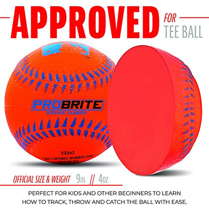 Franklin Sports - Pro Brite - Neon Rubber Teeball - MLB - Youth Tball - Baseball + Softball - Indoor & Outdoor Use - style: 3 pack