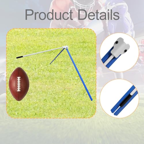 Colaxi Football Kicking Tee Rugby Practice Stand Adjustable Soccer Launcher Any Size Ball Field Goal Football Holder for Kids Adults - color: Blue White