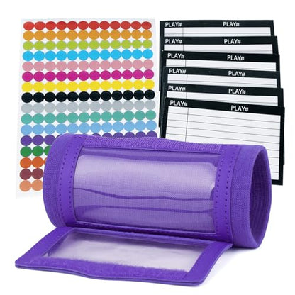GOGO Football Wristband with QB Playbook - Wrist Coach - 192 Stickers & 6 Sign Cards for DIY - color: Purple