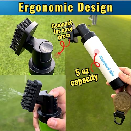 2025 Steel Wire Retractable Clip, Golf Brush, Golf Accessories, Golf Club Cleaner, Golf Water Brush, 5oz, Perfect Golf Gift for Men & Women, Golf Club Spray Brush, Golf Item, USA company (White)