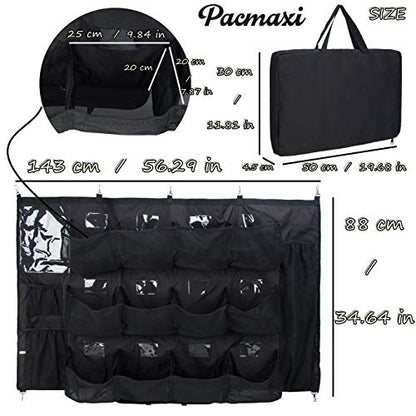 PACMAXI Hanging Helmet Bag - Organize Baseball Equipment - Helmets, Gloves, Bats, Balls - 12 Player Dugout Storage