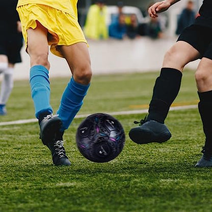 Size 5 Soccer Ball, Official Size & Weight for Training, Unique Appearance-Convenient Pump Included