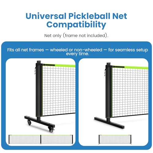 22ft / 11ft Heavy Duty Pickleball Replacement Net Only, Weather-Resistant & Tear-Proof Pickleball Net for Indoor & Outdoor, Fits Most Free-Standing Pickleball Frames