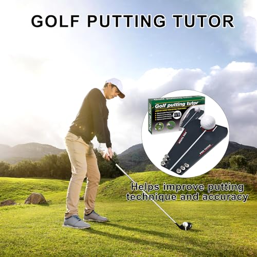 Golf Putting Tutor, Golf Hitting Mat, Putting Mirror Training Aid, Puttout Circuit Trainer Groove, Putt Out Train Align Eyes Practice, Putter face, Alignment Starting Line Impact Stroke Path Motion