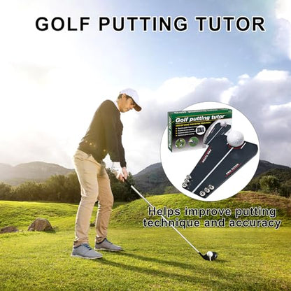 Golf Putting Tutor, Golf Hitting Mat, Putting Mirror Training Aid, Puttout Circuit Trainer Groove, Putt Out Train Align Eyes Practice, Putter face, Alignment Starting Line Impact Stroke Path Motion