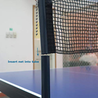 Comesee Ping Pong Net Set Table Tennis Table Post Professional Spring Activated Clamp with Net Clip Insert, 1.2 Inch Width Grip Holder, Tension and Height Adjustable Easy Set Up (Navy)