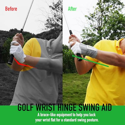 GAIARENA Golf Training Aid Wrist Hinge Trainer Brace, Effective Golf Swing Training Aids, Correct Wrist Angle Swing Posture & Develop Muscle Memory for Beginner【Patent Pending】