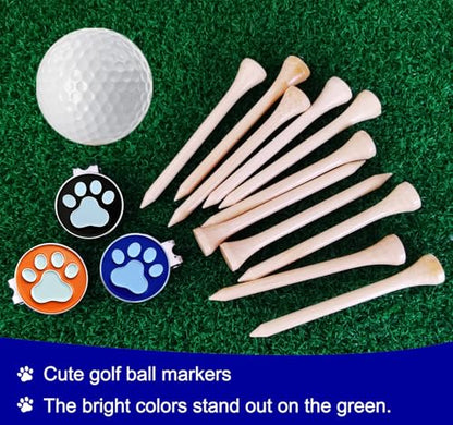 Adhere Golf Ball Markers Personlized Double Side Cute cat Logo Enamel with A Magnetic Hat Clips,A Premium Golf Gifts. - color: E-Blue+Orange+Black