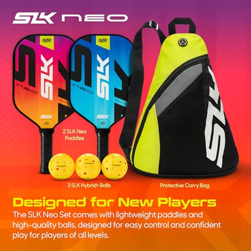 Selkirk Sport SLK Pickleball Paddles Set of 2 | Designed in The USA | Choose The SLK Neo Graphite, SLK Neo Fiberglass Pickleball Set or SLK Atlas Pickleball Bundle - color: Red & Blue | Neo Fiberglass