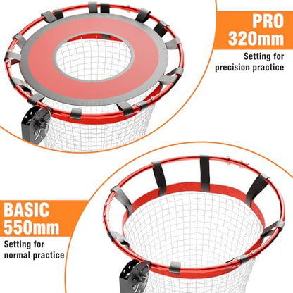Volleyball Setter Training Equipment, Volleyball Setter Trainer Net with 2 Target Hoop Size,13 Heights & 6 Angles Adjustable, Serving Spiking Drills System with Ball Collection Bag