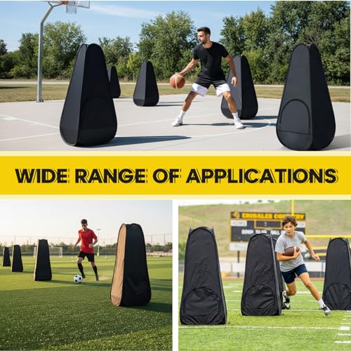 6 Pcs Basketball Blocker Pop Up Defender with Sand Bags Cone Blocking Dummy Training Mannequin Soccer and Basketball Defender Dummy Practice Equipment for Defence Training Drills