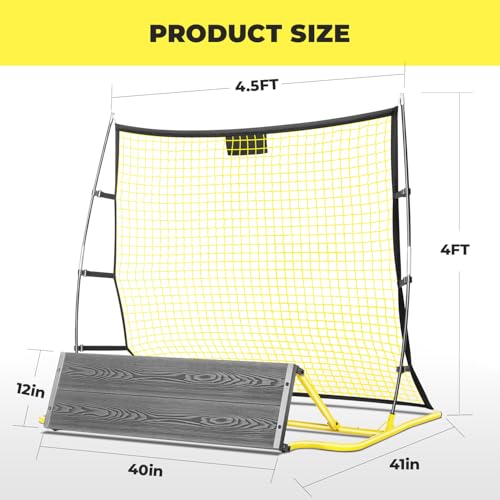 PLAYAPUT 2 in 1 Soccer Rebounder Net & Board, Dual-Sided Rebounder for Solo/Team Practice, High-Bounce Soccer Bounce Back Net for Passing,Volley, Football Trainer Net with Board Wall for All Players