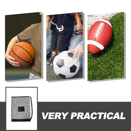 KALLORY Large Capacity Basketball Soccer Volleyball Drawstring Bag Mesh Sports Ball Carrier Portable Outdoor Storage with Shoulder Strap for Team Sports