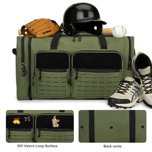 Goloni 130L Expandable 32" Heavy Duty Extra Large Duffel Bag,Sports Gym Equipment Travel Duffle Bag for Soccer Baseball Basketball Hockey Football Team Coaches & More - color: Green