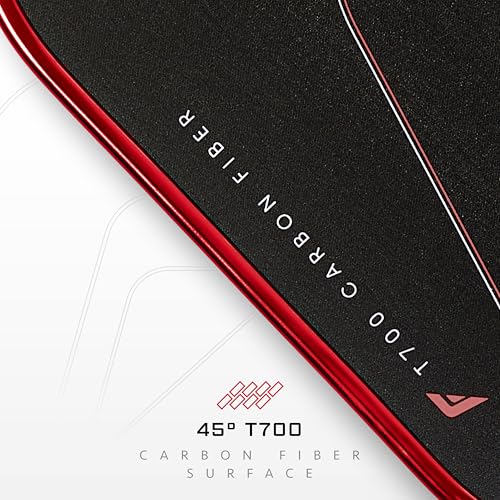 Franklin Sports PRO Pickleball Paddles – C45 Carbon Fiber Series - Official USAP + UPA Approved – Pro Player Design - color: Dynasty |Electric Red, size: 14 mm