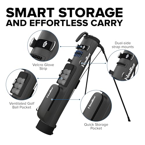 NovaTour Par 3 Golf Bag, Ultra Lightweight, Small Golf Bag for Par 3 and Executive Courses - color: Steel Grey