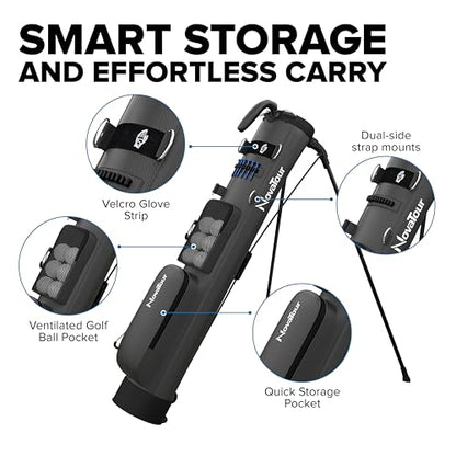 NovaTour Par 3 Golf Bag, Ultra Lightweight, Small Golf Bag for Par 3 and Executive Courses - color: Steel Grey