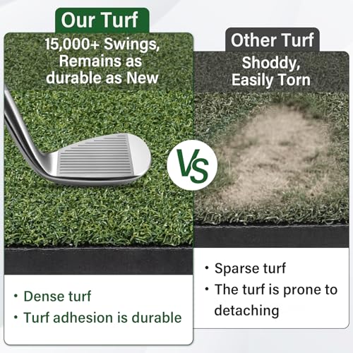 Golf Mat,Elite Golf Hitting Mats Practice Outdoor & Indoor,5x4ft Turf Driving Range Mats for Golf Simulators and Practice with 10 Balls,9 Tees,21|31mm Thickening Domivans - size: Thickness 21 mm