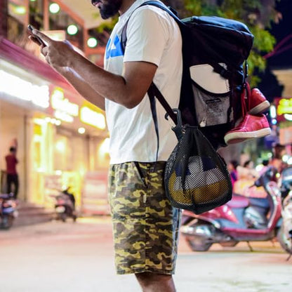 Single Ball Bag,Ball Storage Bag,Mesh Carry Bag with Zipper Pocket,Drawstring Sling Back Bag for Carrying Basketball Volleyball Soccer Football