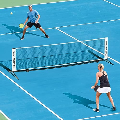A11N SPORTS Badminton Net - Height Adjustable Volleyball Net for Junior Tennis, Soccer Tennis & Kids - Portable Driveway Pickleball Net for Indoor & Outdoor, 11ft/14ft/20ft Wide