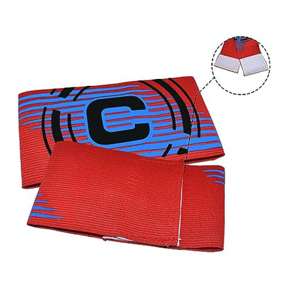 Sports Captain C Arm Band, Unisex Elastic Soccer Captain Armband Adjustable Outdoor Football Player Captain's ArmBands for Youth and Adult - color: Red