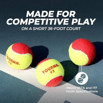 Tourna Low Compression Stage 3 Tennis Ball - style: 3 Pack