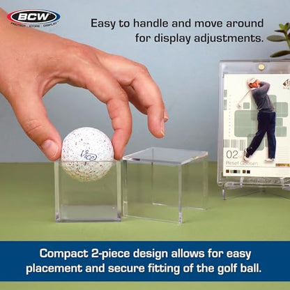 BCW Golf Ball Display Case - 1 ct Clear Polystyrene Shell Golf Ball Display Two-Piece Compact Design Display Case for Your Collectible Golf Ball Golf Ball Holder