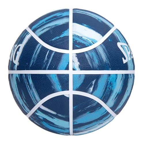 Spalding Basketball Basic No. 7 Rubber Marble - color: Navy × light blue