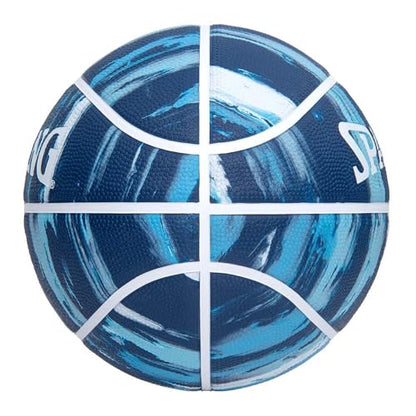 Spalding Basketball Basic No. 7 Rubber Marble - color: Navy × light blue