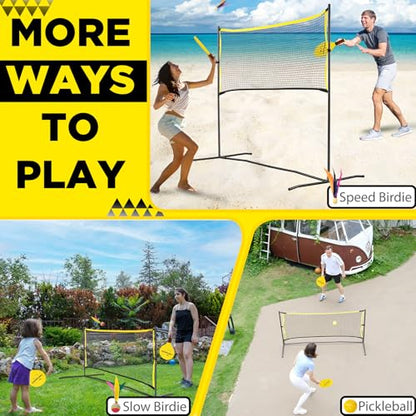 6ft Portable Pickleball & Paddle Ball Set: Easy Setup Paddle Game with Net, Similar to Badminton, Pingpong, and Jianzi, All-in-1 Set for Lawn, Backyard, Camping, Beach Indoor & Outdoor