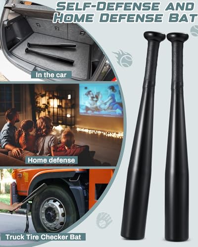 Simgoing 3 Pcs Aluminum Baseball Bat 17-inch One Hand Metal Training Bat for Home Car Self Defense Baseball Practice DIY Craft Truck Tire Checker