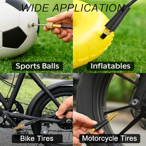 23PCS Universal Ball Pump Needle Kit for Basketball Football Bicycle Tires with Multi-Valve Adapter DV AV SV Portable Sports Ball Inflator Accessories