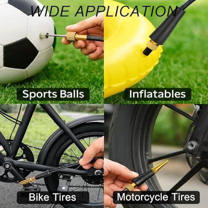 23PCS Universal Ball Pump Needle Kit for Basketball Football Bicycle Tires with Multi-Valve Adapter DV AV SV Portable Sports Ball Inflator Accessories