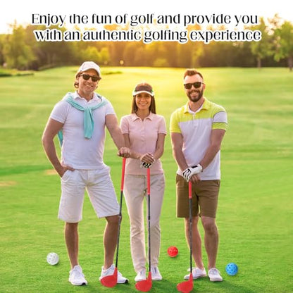 Realspring Backyard Golf Club Set Adjustable Golf Club for Backyard Game Plastic Chipping Clubs Plastic Balls Outdoor Indoor Training Practice Gift for Adults(Red,Right Hand) - style: Right Hand