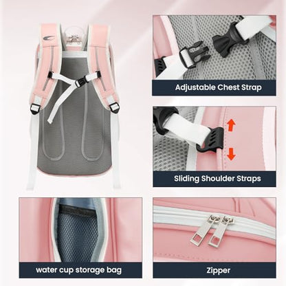 Tennis Racket Bag Pickleball Padel Backpack With Shoe Compartment, Laptop Sleeve,Fence Hook,Ball Sleeve - color: Pink