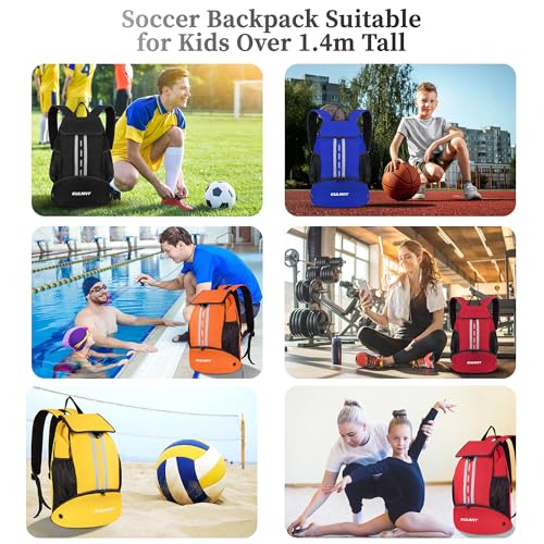 EULANT Soccer Backpack with Shoes Compartment, Waterproof Drawstring Bag for Sport Gym Swim Yoga Travel Football Volleyball
