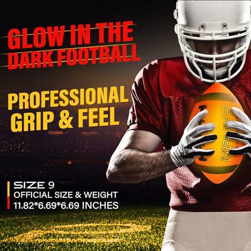 Light Up Football for Boys 8-12, Rechargeable Glow Football Official Size 9 – Great for Graduation Gifts, Outdoor Yard Games, Teen Sports & School Play - size: Size 9
