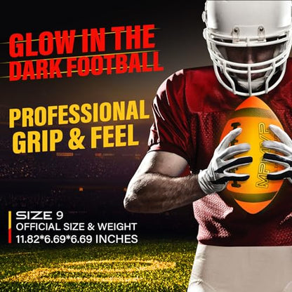 Light Up Football for Boys 8-12, Rechargeable Glow Football Official Size 9 – Great for Graduation Gifts, Outdoor Yard Games, Teen Sports & School Play - size: Size 9