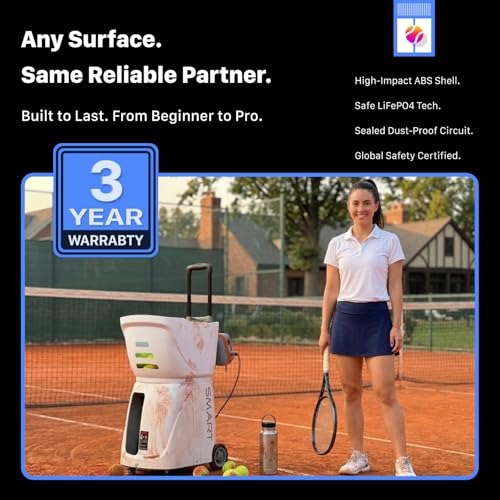 PUSUN｜PT-Smart Tennis Ball Machine: App Control with 12 Built-in Training Modes,6-Level Spin,28-Pt,75 MPH,32.6 lbs,100+ Ball,5H Battery, Portable, for Tennis/Padel,Training, Practice,Beginners to Pros - color: Black