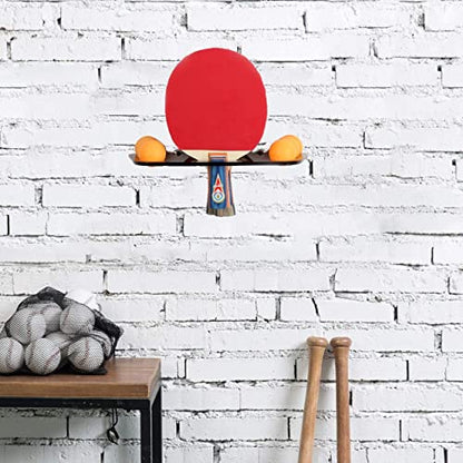 Ping Pong Paddle Storage Rack Table Tennis Racket Display Wall Mounted Holder ，for Storage Balls and Paddles，Balls Storage in Bar Room, Game Room, Garage, Home