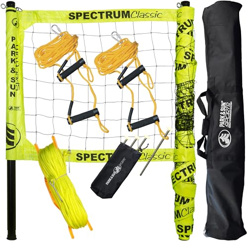 Park & Sun Sports Spectrum Classic: Adjustable Professional Outdoor Volleyball Net System - color: Yellow