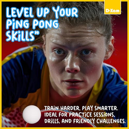 D-Xam Ping Pong Balls Orange or White ABS 1 Star 40mm Official Size High Bounce Professional 50, 30 Pack Table Tennis Ball for Training & Practice - Durable High Performance