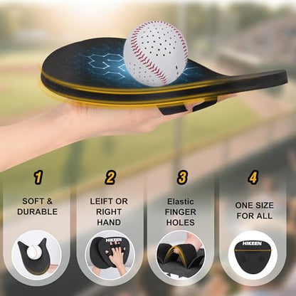 Hikeen 2 Packs Baseball Training Gloves Infield Training Gloves Pancake Glove Softhands Baseball Fielding Trainer Flat Glove Two-Hands