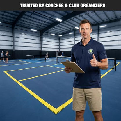Magnetic Portable Pickle Court Marking Kit, Temporary Pickleball Court Lines, Pickleball Court Lines System in Standard Court Dimensions, No Measuring Needed, Net Not Included - color: Yellow Pickleball Court Lines