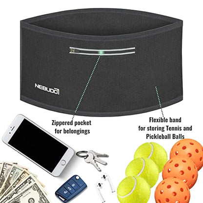 Nebudo Tennis Ball Band Holder Pickleball Tennis Balls Pickleballs Holding Accessory for Women Skirt Men Waist Hip Bags Accessories - size: M: 33"-36" Flexible Waist