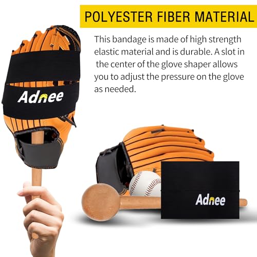Adnee Baseball Glove Strap - Softball and Baseball Glove Strap - Glove Wrap Band for Quickly Keep The Pocket Formed,Fit All Gloves - color: 2 Pcs