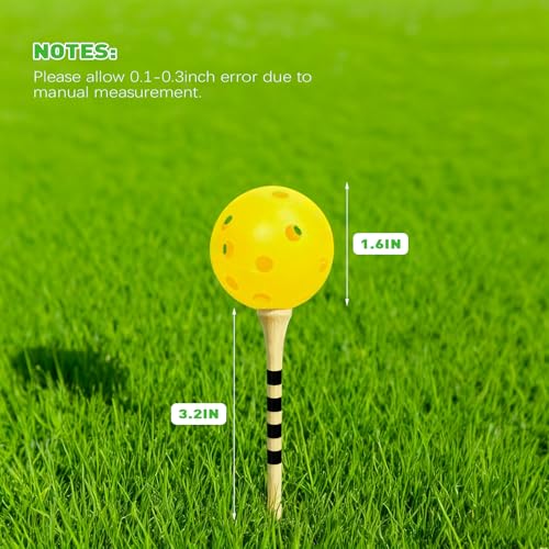 26 Pack Practice Golf Balls, 41mm Hollow Airflow Plastic Golf Balls with Golf Tees, for Indoor Outdoor Driving Range Backyard Swing Practice - color: Yellow