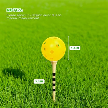 26 Pack Practice Golf Balls, 41mm Hollow Airflow Plastic Golf Balls with Golf Tees, for Indoor Outdoor Driving Range Backyard Swing Practice - color: Yellow