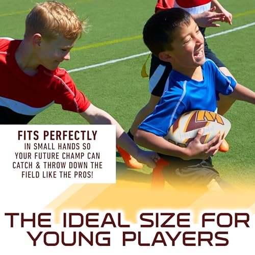 Franklin Sports NFL Team Footballs - Rubber Youth Mini Balls for All Teams - Kids 8.5" Football + Air Pump Sets - Official NFL Licensed - style: Washington Commanders
